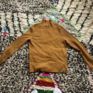 Tan brown mock neck top